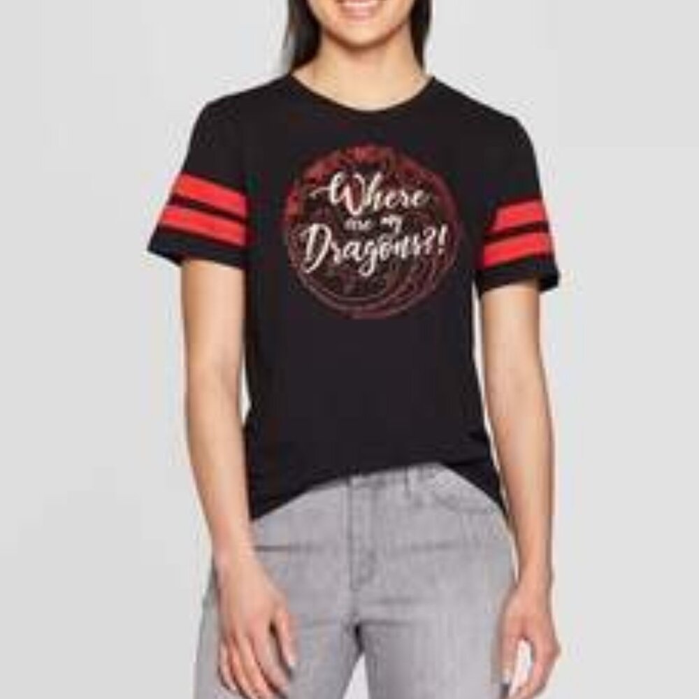 Game of Thrones Black and Red Baseball Tee
